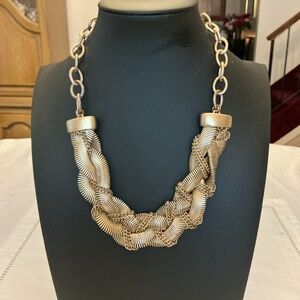 Ann Taylor for Loft Gold Tone Braided Chunky Choker